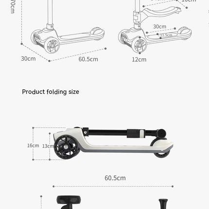 Cochecito de bebé 4 en 1, Scooter, coche yo-yo plegable para bebé de 2 a 7 años, puede sentarse y montar, carrito multifuncional para niños