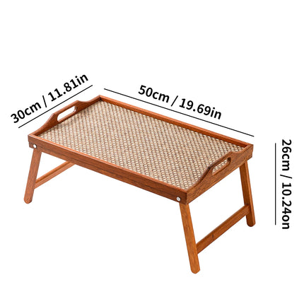 Bandeja de cama plegable de madera ergonómica con soporte para tableta, escritorio multiusos para pacientes de recuperación/sofá cama de oficina 19,7x11,8
