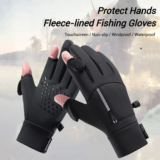 Guantes cálidos impermeables para invierno, guantes para deportes al aire libre a prueba de viento con pantalla táctil para hombres y mujeres, senderismo, ciclismo, pesca, esquí