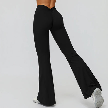 Bell-bottoms Pantalones de yoga con corte de bota de talle alto para mujer Leggings acampanados para entrenamiento y ropa casual Ropa deportiva cómoda y elegante