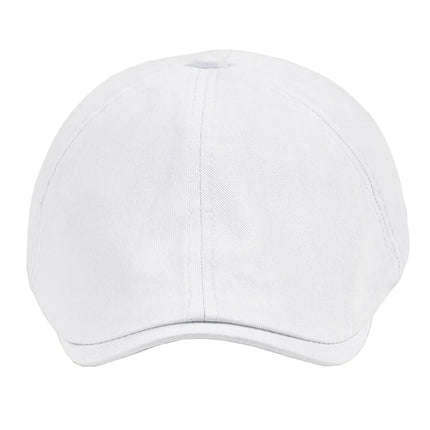 VOBOOM Sombrero plano para hombres Gorra clásica para vendedor de periódicos Gorras de golf Sarga de algodón Sombreros clásicos de hiedra Cabbies Headpiece Boina casual Blanco