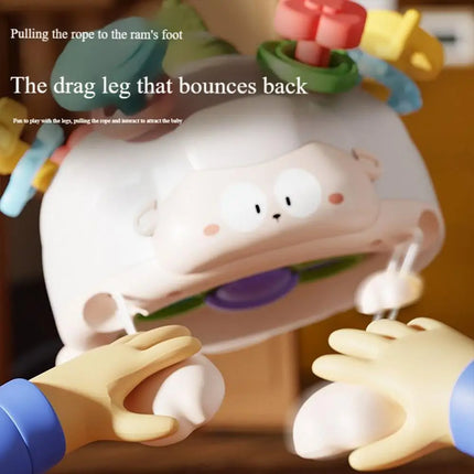 Juguete mordedor para bebés, juguete de dentición calmante en forma de oveja, actividad educativa, sonajero de agarre fácil para niños y niñas, viajes de aprendizaje