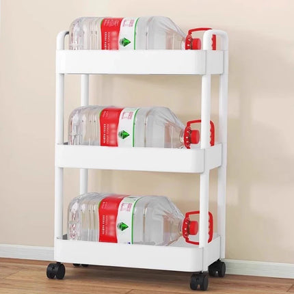 Carro pequeño multicapa para el hogar, estante de almacenamiento de suelo a suelo, cocina, dormitorio, baño, estante de almacenamiento con ruedas