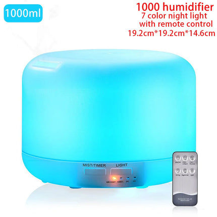 Difusor de aceites esenciales aromaterapia Humidificador de aire ultrasónico Control remoto automático Humidificador 300 500 1000ml
