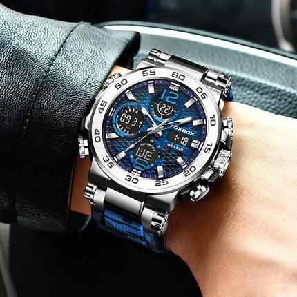 Reloj Electrónico Deportivo LIGE para Hombre – Pantalla LED de Lujo y Diseño Militar Resistente al Agua