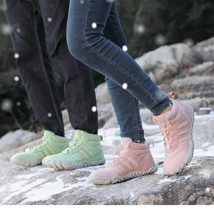 Zapatos impermeables de invierno para hombre y mujer, botas de nieve de algodón, cálidas, forradas de piel, Unisex, para caminar, senderismo y al aire libre