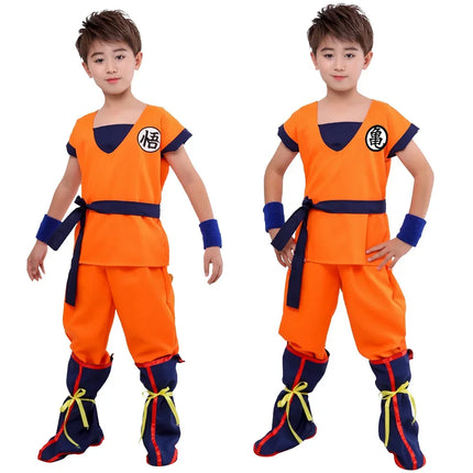Disfraces de Anime Son Goku para niños, ropa de entrenamiento Krillin, trajes de superhéroe con peluca Super Saiyan, disfraz de fiesta de cómic Con