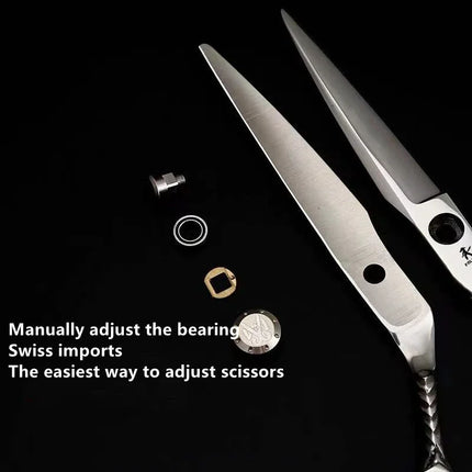 FnLune 6,0 tornillo superior tijeras profesionales de peluquería corte accesorios de peluquero corte de pelo tijeras de herramientas de peluquería