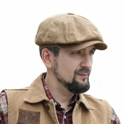 Gorro de hiedra de talla grande para hombre, gorro de cabeza grande para primavera, verano y otoño, boina de lino, gorros planos de lana para invierno, 55-59cm, 60-61cm