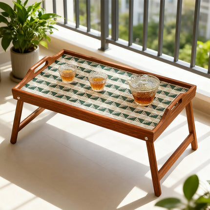 Bandeja de cama plegable de madera ergonómica con soporte para tableta, escritorio multiusos para pacientes de recuperación/sofá cama de oficina 19,7x11,8