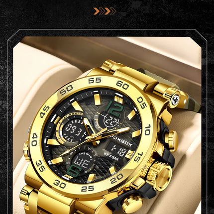 Reloj Electrónico Deportivo LIGE para Hombre – Pantalla LED de Lujo y Diseño Militar Resistente al Agua