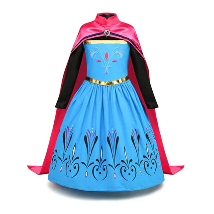 Disney niñas Reina de la nieve Elsa coronación vestido de princesa elegante ropa de fiesta niños carnaval Frozen Girl Cosplay princesa tela
