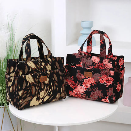 Nuevo bolso artístico de tela gruesa de gran capacidad, fiambrera de trabajo minimalista, bolsa de almacenamiento adecuada para ir de compras, usos varios