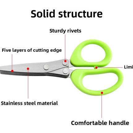New kitchen cutting stainless steel multi-layer scallion scissors with three to five layers of creative home vegetable scissors