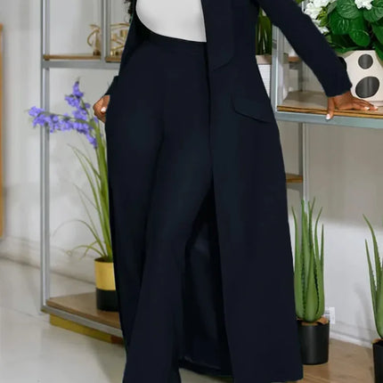 Conjunto de chaqueta larga X de manga larga para mujer, abrigo + traje de pantalón largo, ropa de calle de primavera 2025, conjunto de dos piezas, trajes de trabajo de África OL