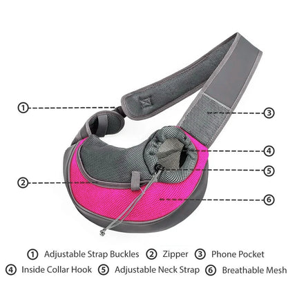Portabebés para perros y mascotas, bandolera para viajes al aire libre, malla transpirable, bolsa con eslinga segura, capacidad de carga de 5 kg para perros y gatos