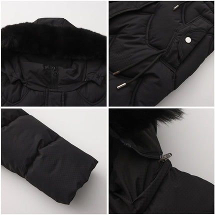 Abrigo largo con capucha estilo viajero rosa para mujer, parkas verde claro, chaqueta térmica negra con abrigo con cordón en la cintura.