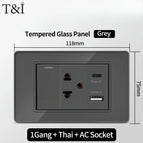 1Gang-Thai-AC / Glass Grey