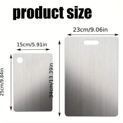 2pcs Stainless Steel Cutting Board Set - Heavy Duty Non-Slip for Meat & Vegetables | BPA Free & Rust Proof