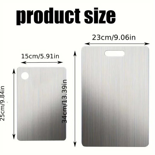 2pcs Stainless Steel Cutting Board Set - Heavy Duty Non-Slip for Meat & Vegetables | BPA Free & Rust Proof