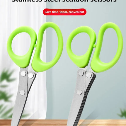 New kitchen cutting stainless steel multi-layer scallion scissors with three to five layers of creative home vegetable scissors