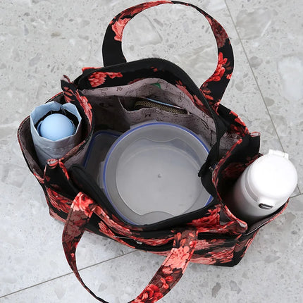 Nuevo bolso artístico de tela gruesa de gran capacidad, fiambrera de trabajo minimalista, bolsa de almacenamiento adecuada para ir de compras, usos varios