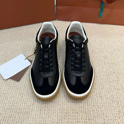 2025 nuevos zapatos de entrenamiento LP, zapatillas planas con cordones y punta redonda de cuero genuino, zapatillas blancas informales con estilo Unisex, estilo deportivo