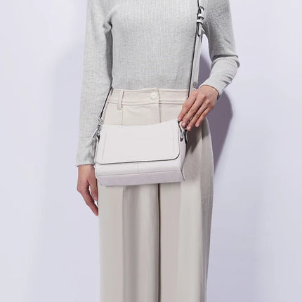 Bolso de mano Zency 2025 con cadena acrílica, bolso cruzado pequeño de lujo con asa superior de cuero suave para mujer, bolso de hombro blanco a la moda