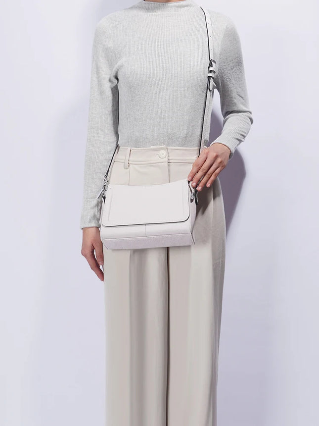 Bolso de mano Zency 2025 con cadena acrílica, bolso cruzado pequeño de lujo con asa superior de cuero suave para mujer, bolso de hombro blanco a la moda