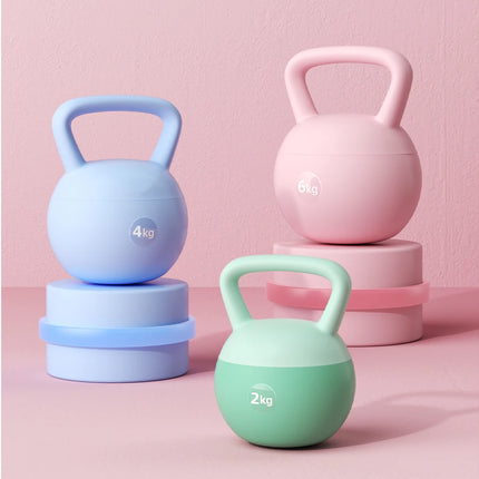 Kettlebells suaves con Base antideslizante resistente a impactos, juegos de pesas de entrenamiento de agarre ancho para levantamiento de pesas en el hogar