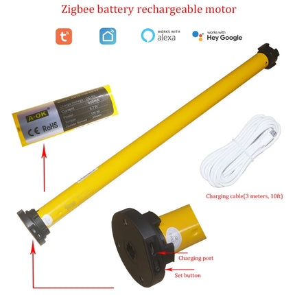SmartMatters persianas opacas inalámbricas motorizadas para Windows Smart Zigbee Wifi Tuya Alexa Google Home Compatible