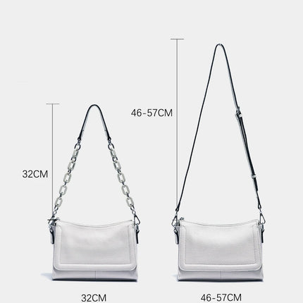 Bolso de mano Zency 2025 con cadena acrílica, bolso cruzado pequeño de lujo con asa superior de cuero suave para mujer, bolso de hombro blanco a la moda
