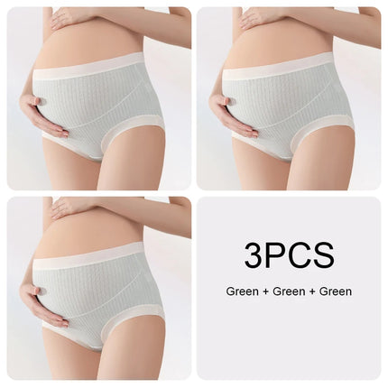 Bragas cómodas y transpirables de cintura alta, vestidos de maternidad suaves para mujeres embarazadas, bragas de realce, ropa para mujeres embarazadas, pantalones, 3 uds.