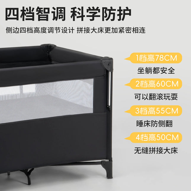 Cuna plegable, cuna móvil multifuncional, cama de empalme portátil para bebés y niños pequeños