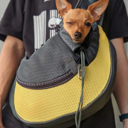 Portabebés para perros y mascotas, bandolera para viajes al aire libre, malla transpirable, bolsa con eslinga segura, capacidad de carga de 5 kg para perros y gatos