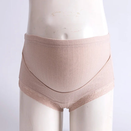 Ropa interior cómoda sin huellas para mujeres embarazadas, algodón puro, cintura alta y soporte ajustable para el vientre durante el embarazo