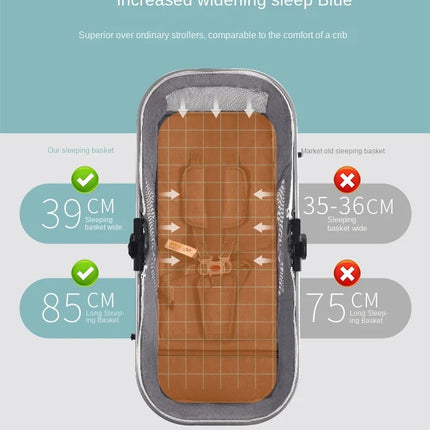 Cochecito de bebé multifuncional para recién nacido, cochecito de paisaje alto, cochecito de bebé 4 en 1 de doble cara con base de asiento de coche ISOFIX 739
