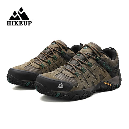 Zapatos de senderismo HIKEUP para hombre, zapatos de exterior de piel de ante, zapatillas tácticas resistentes al desgaste para senderismo, caminar y cazar