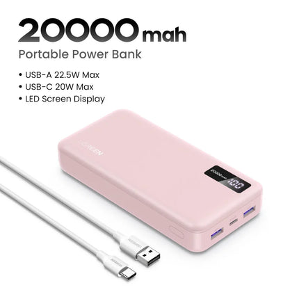 UGREEN 20000mAh PD 20W banco de energía carga rápida banco de energía portátil para iPhone 17 16 15 Pro Max Xiaomi teléfono batería externa 30W