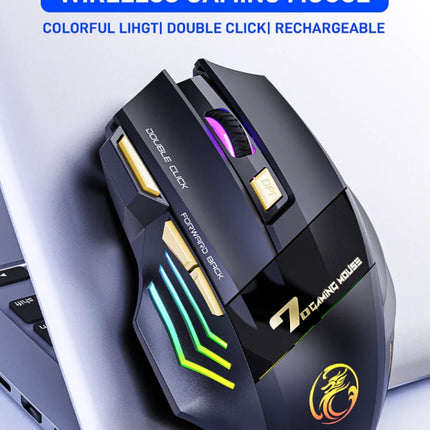 GW 2,4G y ratón inalámbrico Bluetooth luz de respiración recargable silenciosa 7 teclas DPI Sensor óptico ajustable ratón juego Oficina