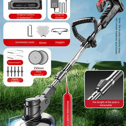Cortacésped agrícola multifuncional, cortacésped eléctrico, máquina de deshierbe con batería de litio recargable para el hogar pequeño
