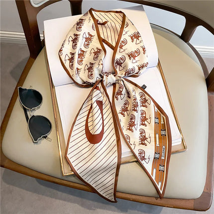 Nuevo Pañuelo de Seda Estrecho 14x147 cm – Versátil y Elegante para Mujer