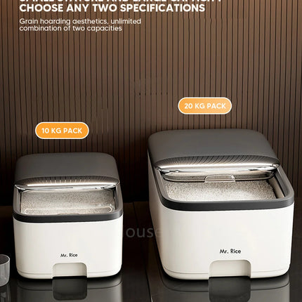 10KG Rice Storage Box Home with Lid Insect Proof Moisture Proof Rice Box Grain Sealed Jar Kitchen Container Storing Dry Grain