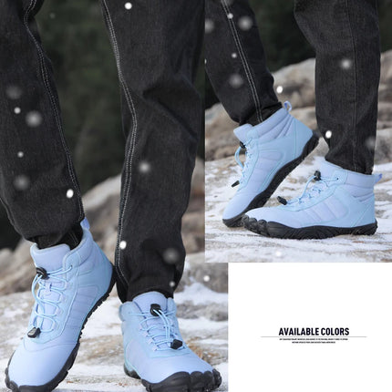 Zapatos impermeables de invierno para hombre y mujer, botas de nieve de algodón, cálidas, forradas de piel, Unisex, para caminar, senderismo y al aire libre