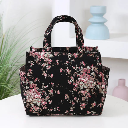 Nuevo bolso artístico de tela gruesa de gran capacidad, fiambrera de trabajo minimalista, bolsa de almacenamiento adecuada para ir de compras, usos varios