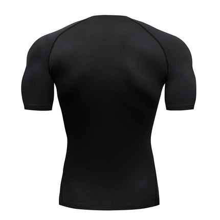 Camiseta de compresión de manga corta para hombre, ropa deportiva para correr, gimnasio, elástica, de secado rápido, 2024