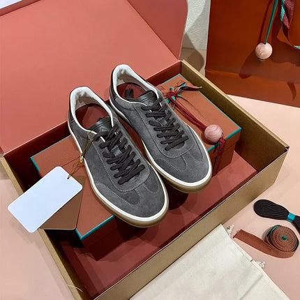 2025 nuevos zapatos de entrenamiento LP, zapatillas planas con cordones y punta redonda de cuero genuino, zapatillas blancas informales con estilo Unisex, estilo deportivo