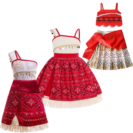 Traje para niñas, disfraz de Cosplay para niños, vestido de princesa para fiesta, vestido de playa informal de verano, conjunto de peluca y collar, vestidos de fiesta para niñas