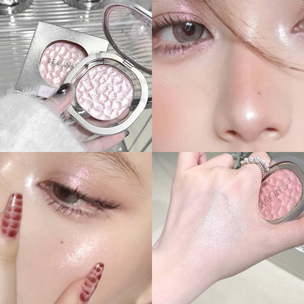 LEEINTO polvo nacarado brillante de alto brillo que ilumina el disco de sombra de ojos de maquillaje