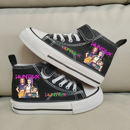 Zapatos de lona para niños, zapatillas altas Kpop Demon Hunter para niñas, zapatillas deportivas transpirables para niños, zapatillas de tenis para correr para estudiantes
